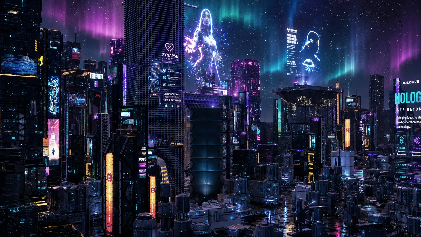 Holo City — concept art for Serenity Spa