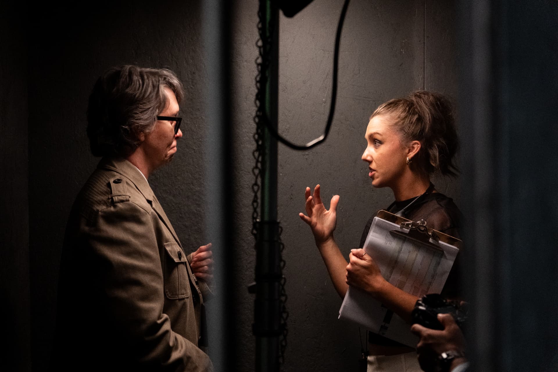 Gillian Fortin directing on set
